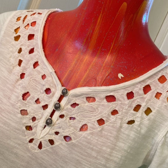 Free People White Embellished Fitted Longsleeve Blouse - Picture 4 of 15